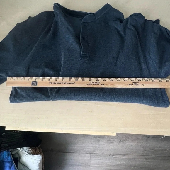 Men's L.L. Bean Cotton / Wool Henley - Blue XL Tall - Picture 5 of 6